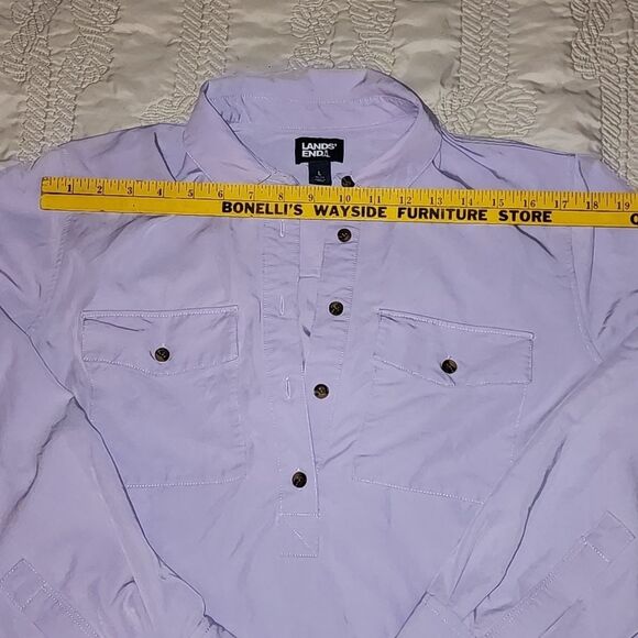 LL Bean lilac Long Sleeve Tunic Top size 14 - Picture 8 of 12